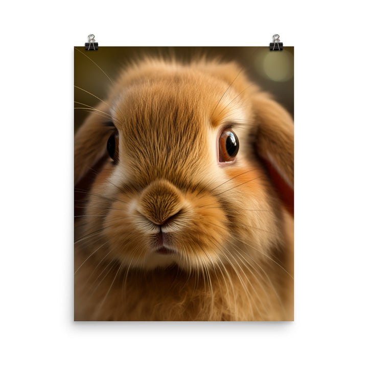 Charming Holland Lop Bunny Photo paper poster - PosterfyAI.com