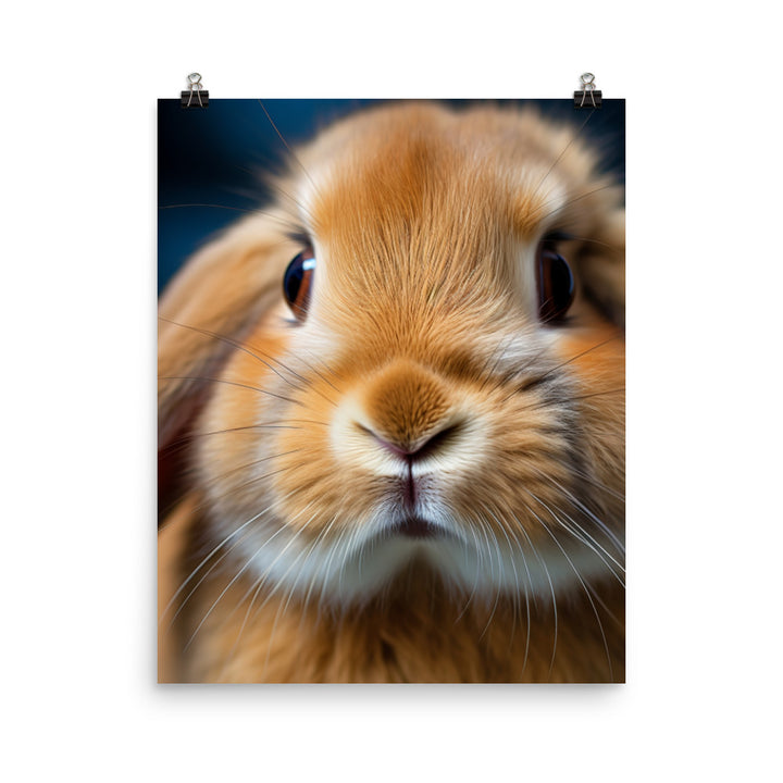 Charming Holland Lop Bunny Photo paper poster - PosterfyAI.com