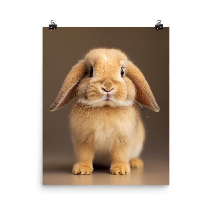 Adorable Holland Lop Bunny Photo paper poster - PosterfyAI.com
