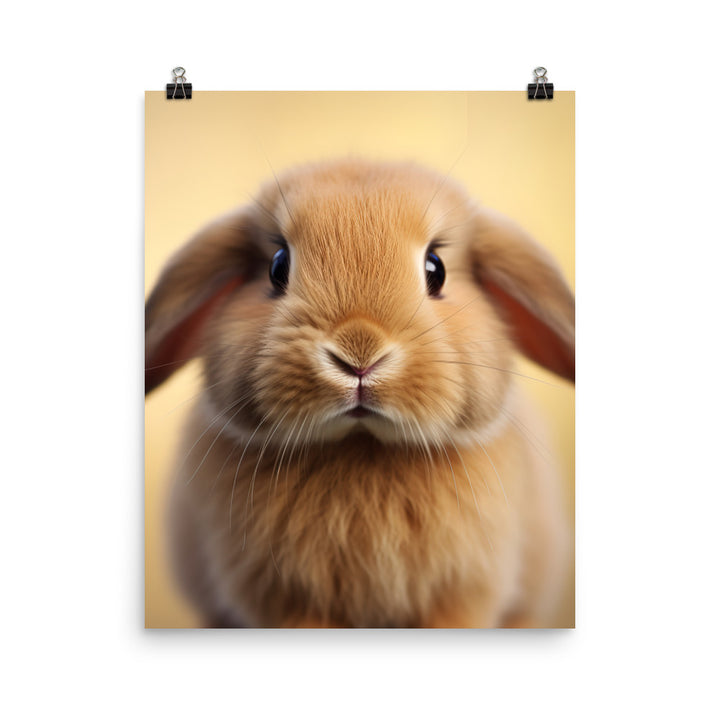 Adorable Holland Lop Bunny Photo paper poster - PosterfyAI.com