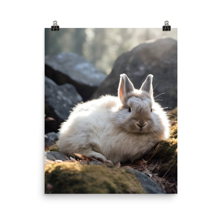 Himalayan Bunny in a Cozy Setting Photo paper poster - PosterfyAI.com