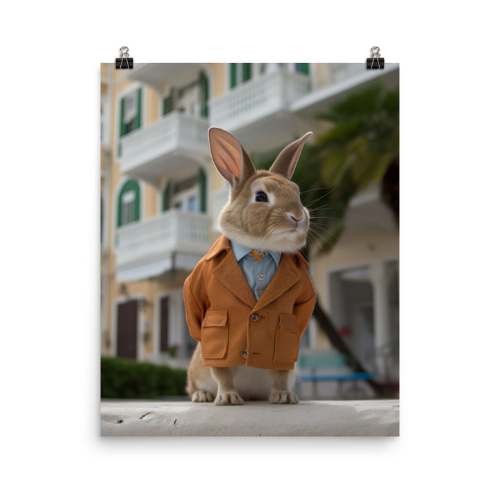Havana Bunny with a Stylish Pose Photo paper poster - PosterfyAI.com