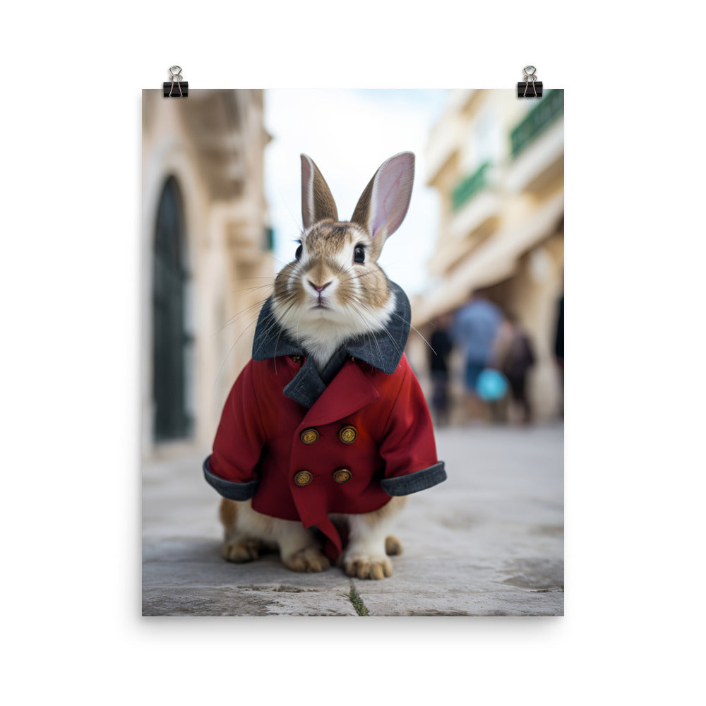 Havana Bunny with a Stylish Pose Photo paper poster - PosterfyAI.com