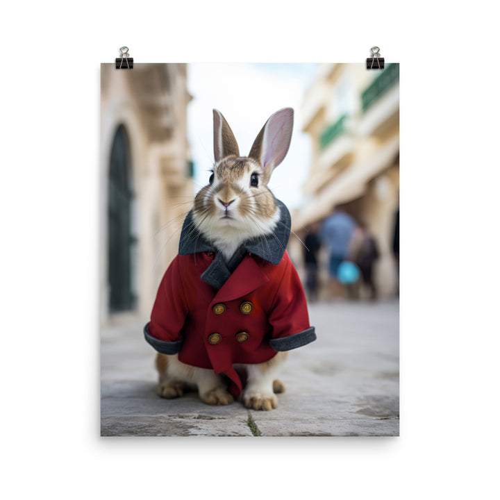 Havana Bunny with a Stylish Pose Photo paper poster - PosterfyAI.com