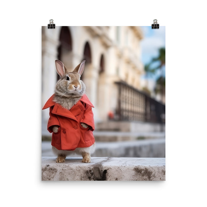 Havana Bunny with a Stylish Pose Photo paper poster - PosterfyAI.com