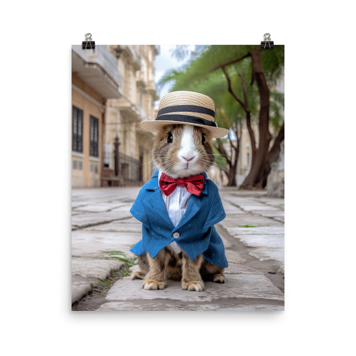 Havana Bunny with a Stylish Pose Photo paper poster - PosterfyAI.com