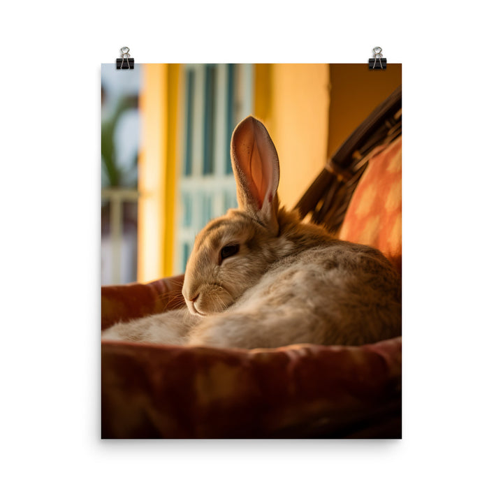 Havana Bunny in a Cozy Setting Photo paper poster - PosterfyAI.com