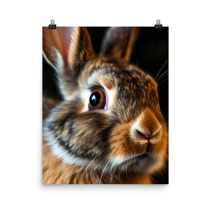 Charming Harlequin Bunny Photo paper poster - PosterfyAI.com