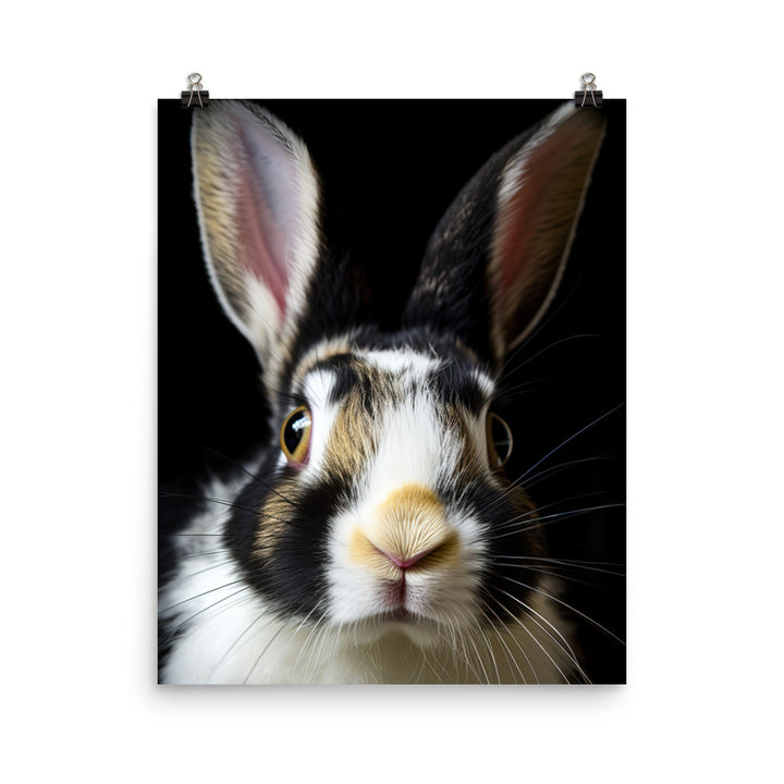 Charming Harlequin Bunny Photo paper poster - PosterfyAI.com