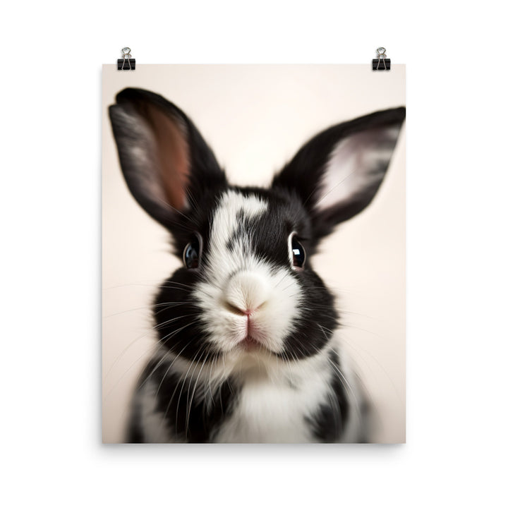 Adorable Harlequin Bunny Photo paper poster - PosterfyAI.com