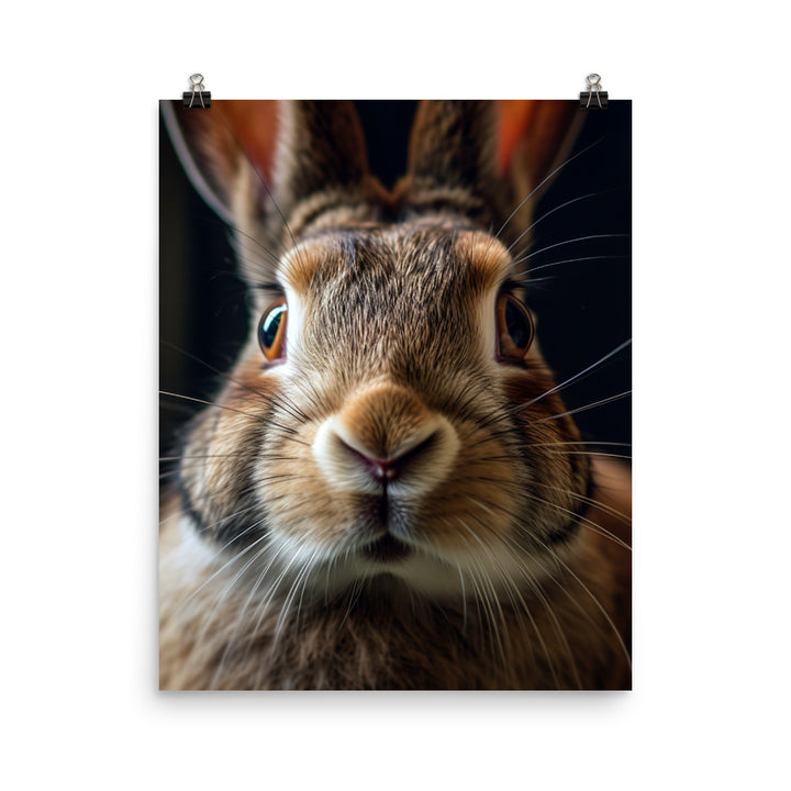 Charming Flemish Giant Bunny Photo paper poster - PosterfyAI.com
