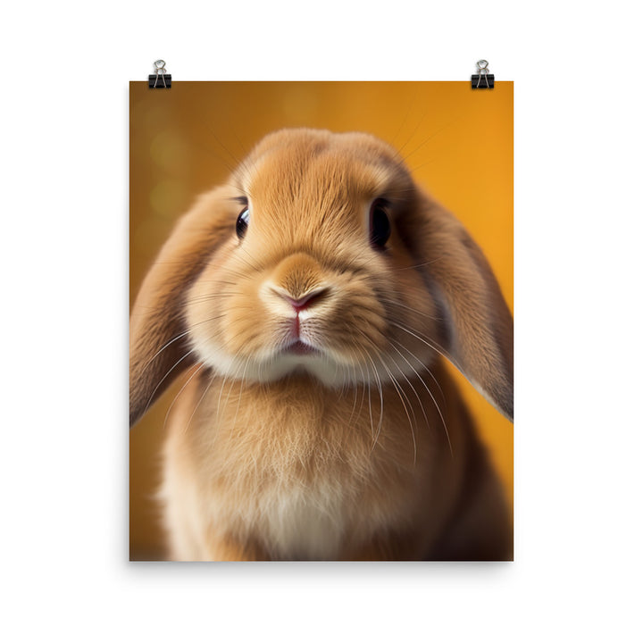 Adorable English Lop Bunny Photo paper poster - PosterfyAI.com