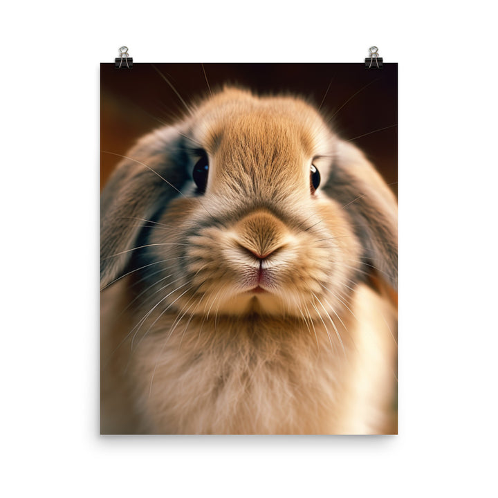 Adorable English Lop Bunny Photo paper poster - PosterfyAI.com