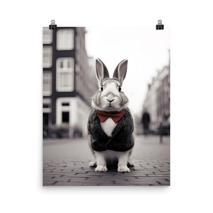 Dutch Bunny with a Stylish Pose Photo paper poster - PosterfyAI.com
