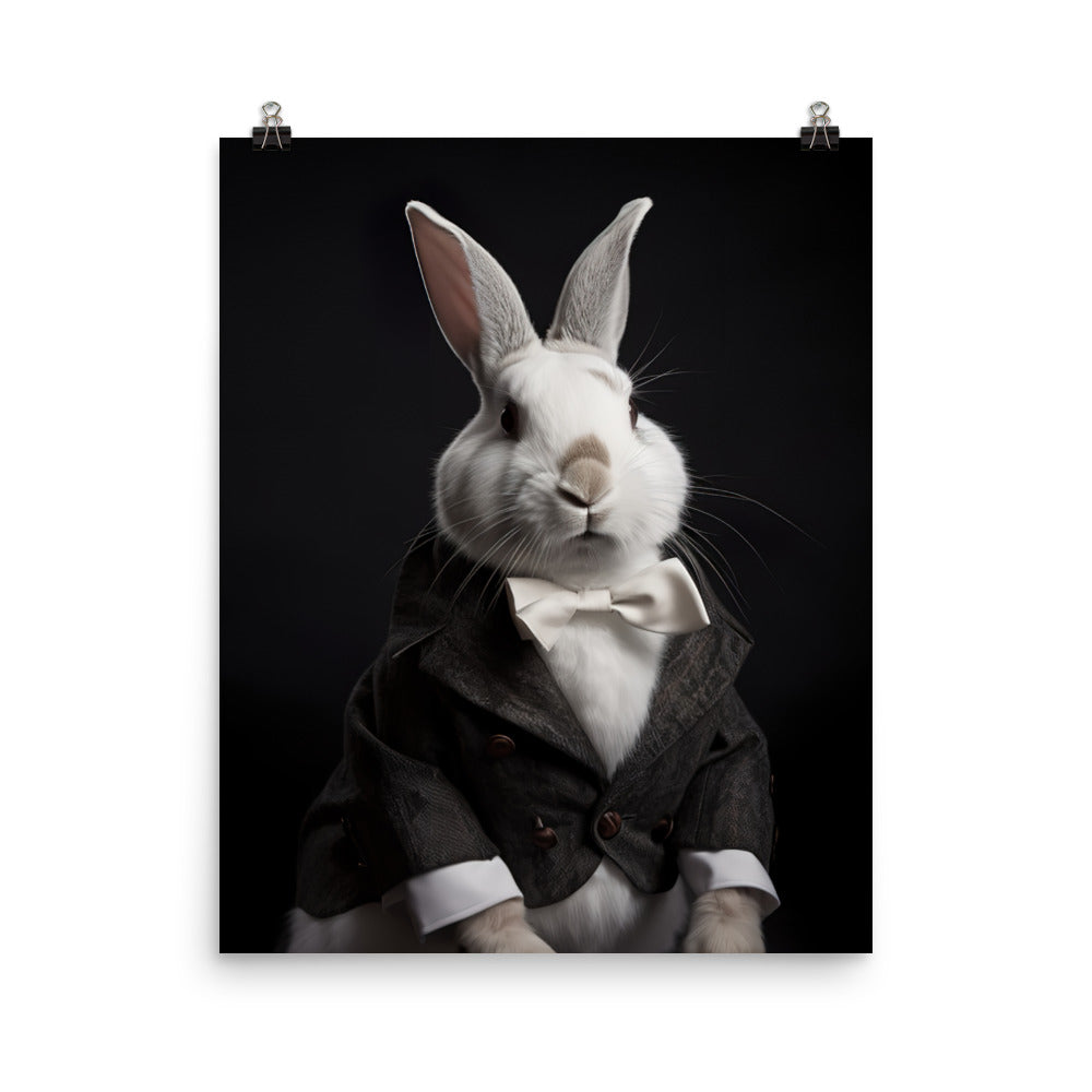 Dutch Bunny with a Stylish Pose Photo paper poster - PosterfyAI.com