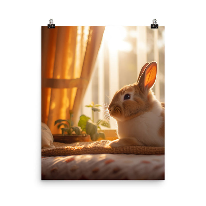 Dutch Bunny in a Cozy Setting Photo paper poster - PosterfyAI.com