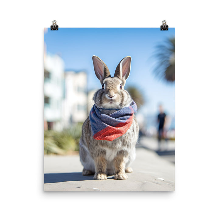 Californian Bunny with a Stylish Pose Photo paper poster - PosterfyAI.com