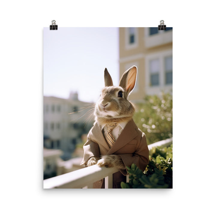 Californian Bunny with a Stylish Pose Photo paper poster - PosterfyAI.com
