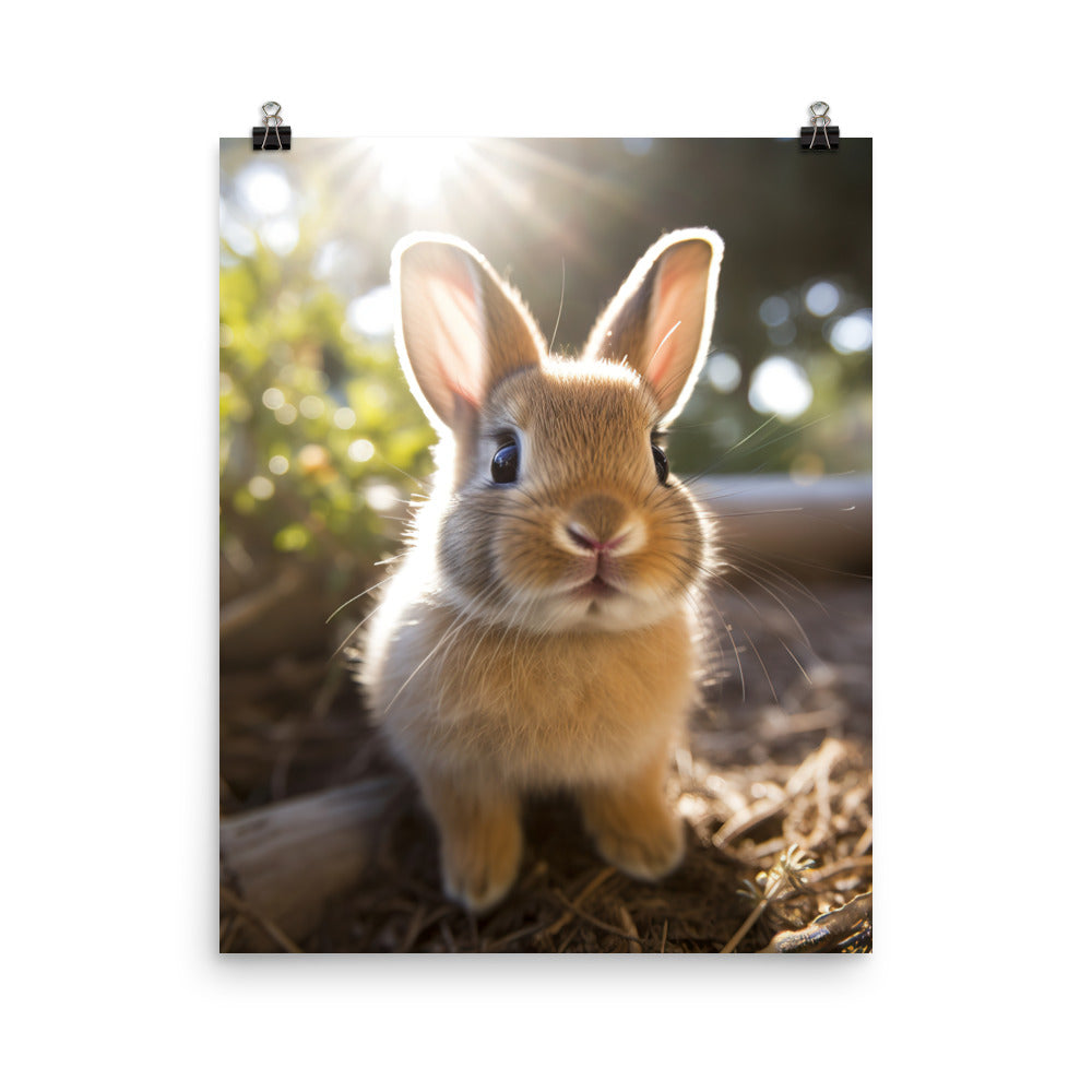 Adorable Californian Bunny Photo paper poster - PosterfyAI.com