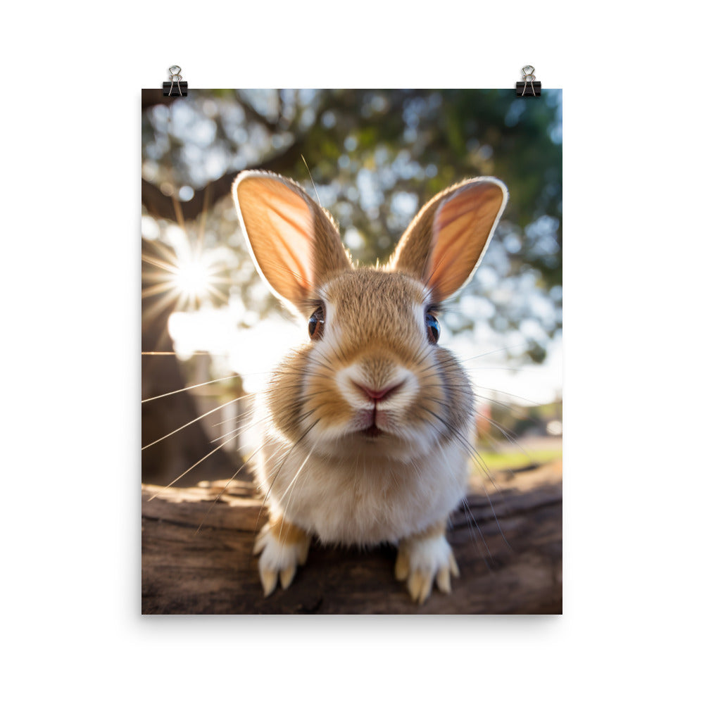 Adorable Californian Bunny Photo paper poster - PosterfyAI.com