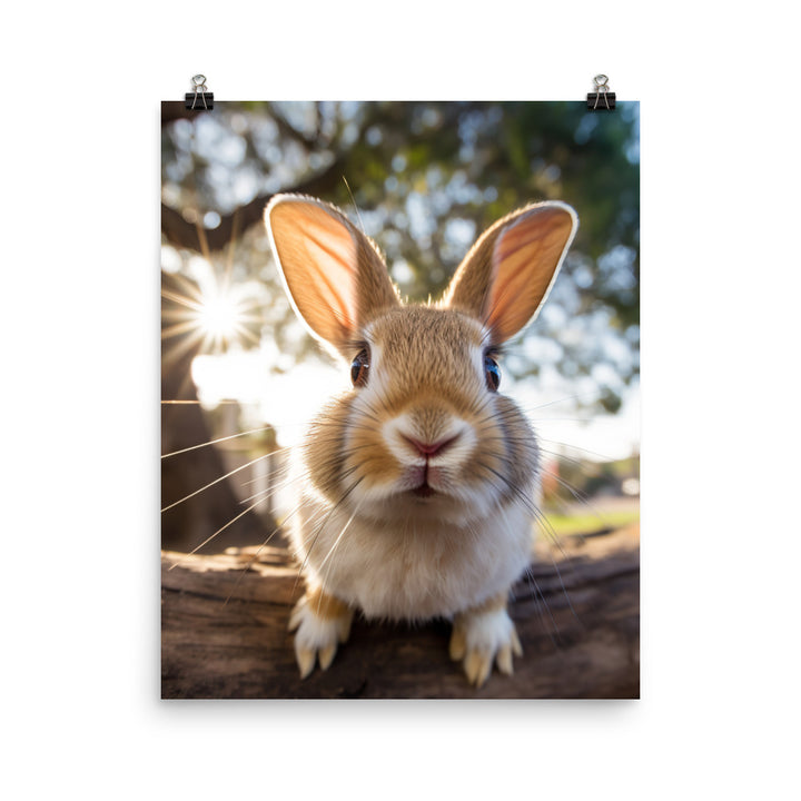 Adorable Californian Bunny Photo paper poster - PosterfyAI.com