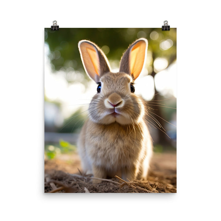 Adorable Californian Bunny Photo paper poster - PosterfyAI.com