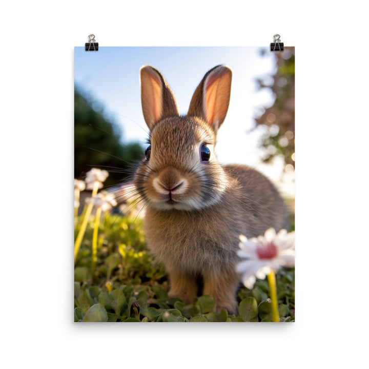 Adorable Californian Bunny Photo paper poster - PosterfyAI.com