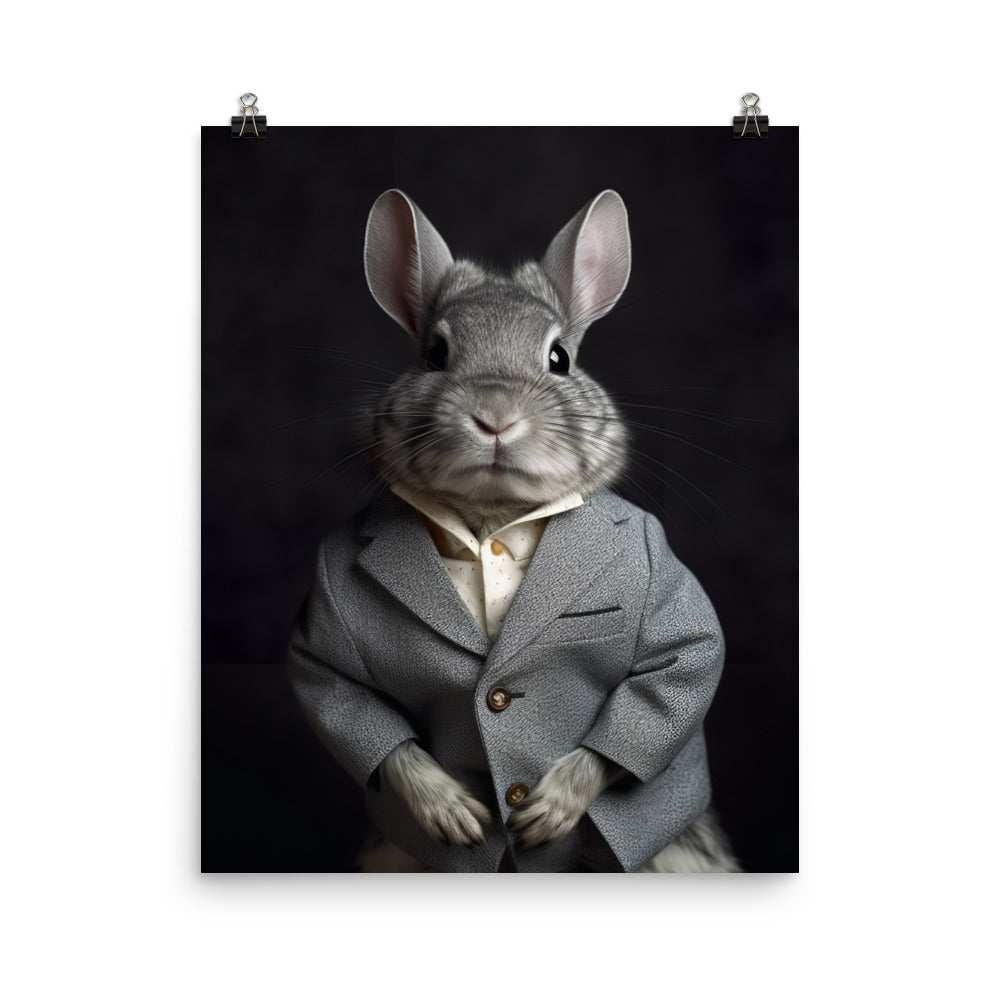 Chinchilla Bunny with a Stylish Pose Photo paper poster - PosterfyAI.com