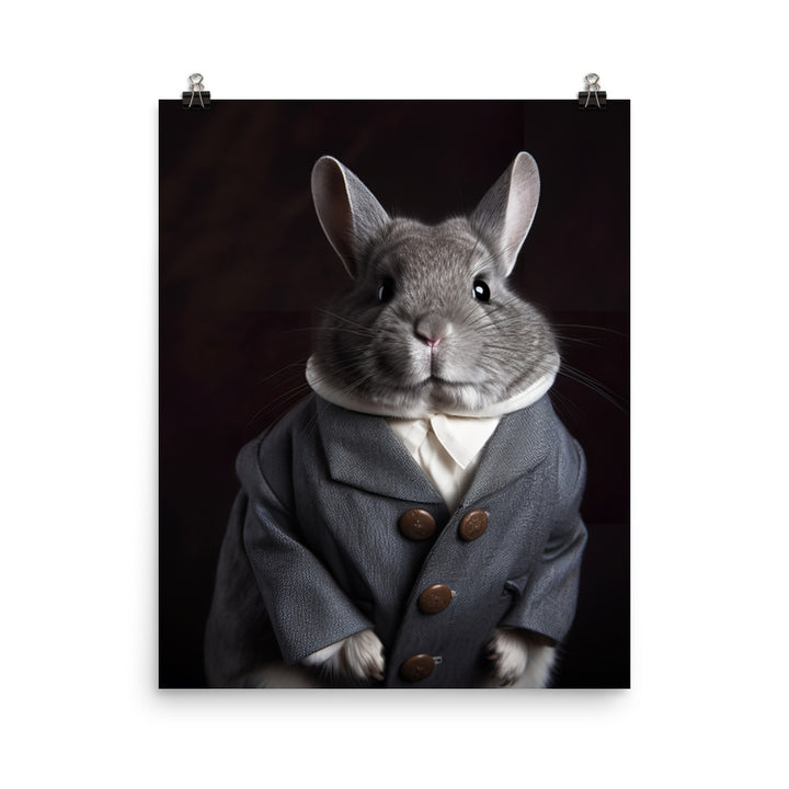 Chinchilla Bunny with a Stylish Pose Photo paper poster - PosterfyAI.com