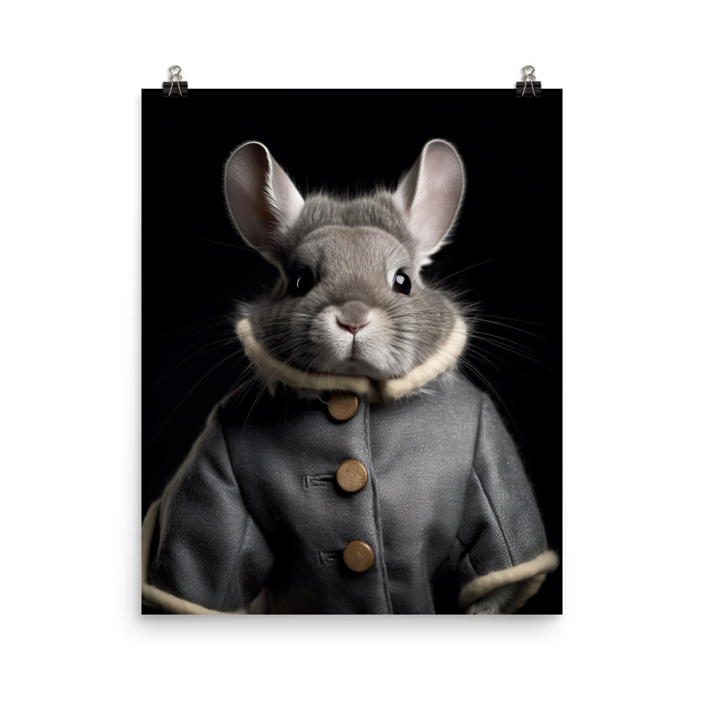 Chinchilla Bunny with a Stylish Pose Photo paper poster - PosterfyAI.com