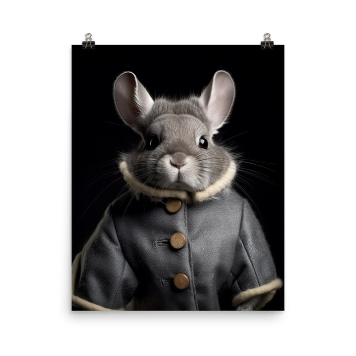 Chinchilla Bunny with a Stylish Pose Photo paper poster - PosterfyAI.com