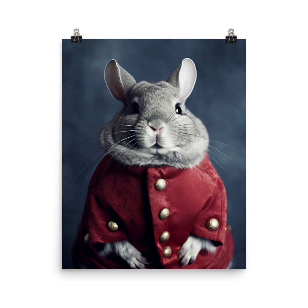 Chinchilla Bunny with a Stylish Pose Photo paper poster - PosterfyAI.com