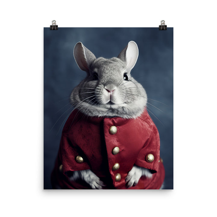 Chinchilla Bunny with a Stylish Pose Photo paper poster - PosterfyAI.com