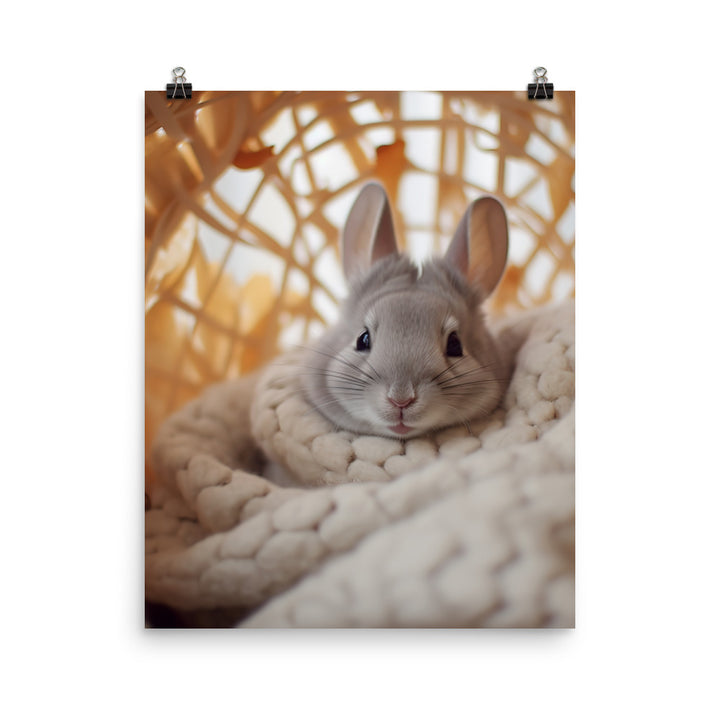 Chinchilla Bunny in a Cozy Setting Photo paper poster - PosterfyAI.com