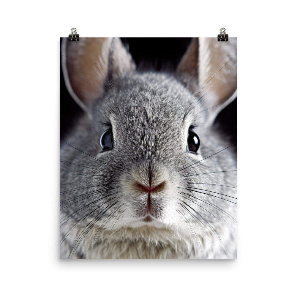 Charming Chinchilla Bunny Photo paper poster - PosterfyAI.com
