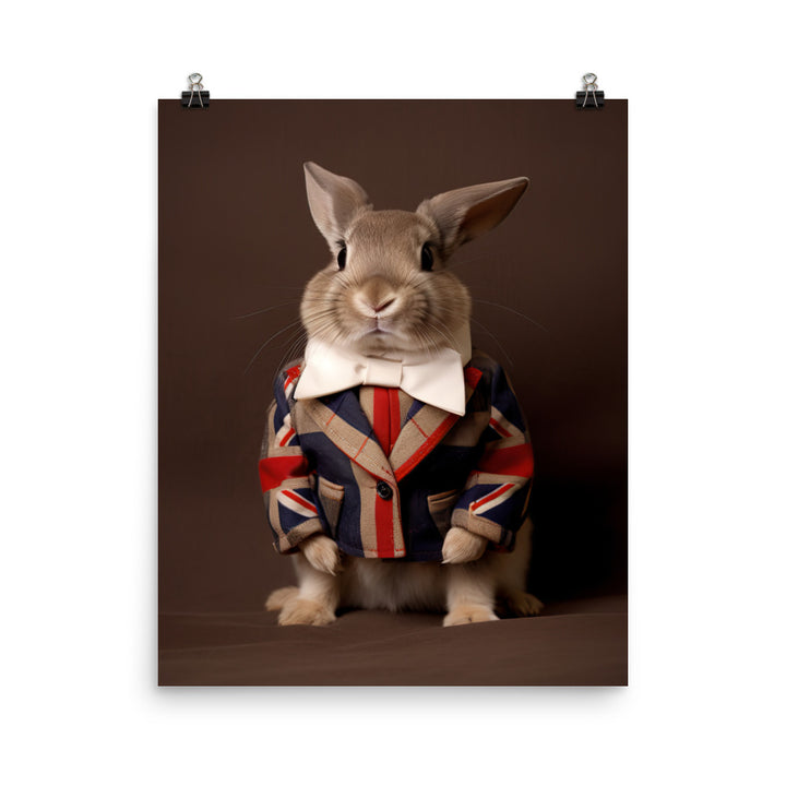 Britannia Petite Bunny with a Stylish Pose Photo paper poster - PosterfyAI.com