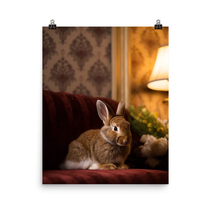 Britannia Petite Bunny in a Cozy Setting Photo paper poster - PosterfyAI.com