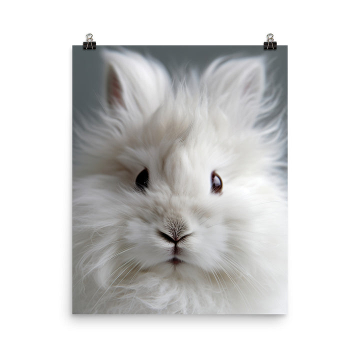 Fluffy Angora Bunny Photo paper poster - PosterfyAI.com