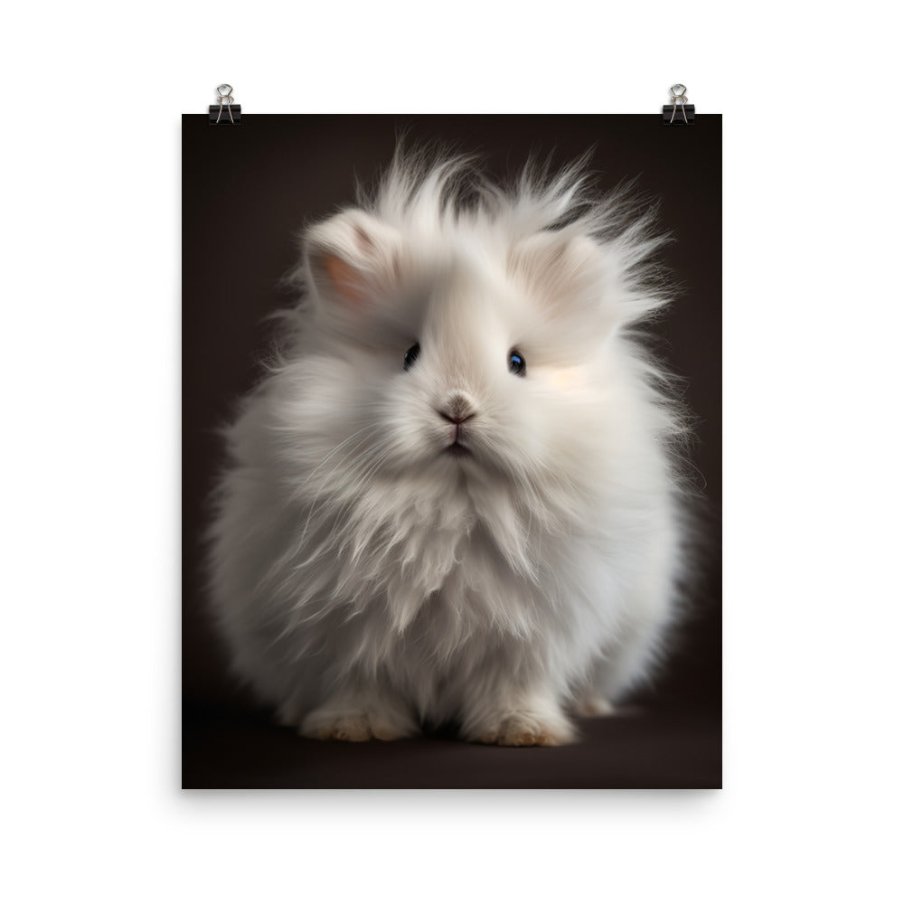 Fluffy Angora Bunny Photo paper poster - PosterfyAI.com