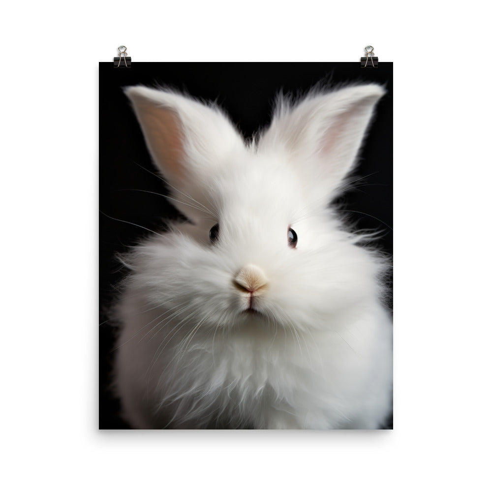 Fluffy Angora Bunny Photo paper poster - PosterfyAI.com