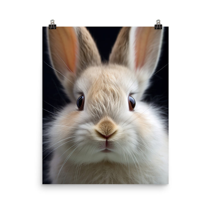 Portrait of a Fluffy American Bunny Photo paper poster - PosterfyAI.com
