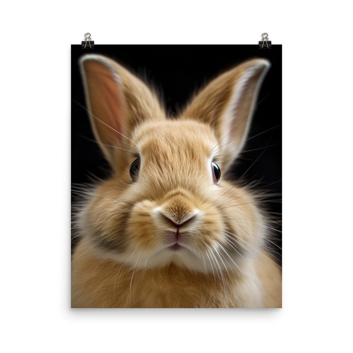 Portrait of a Fluffy American Bunny Photo paper poster - PosterfyAI.com