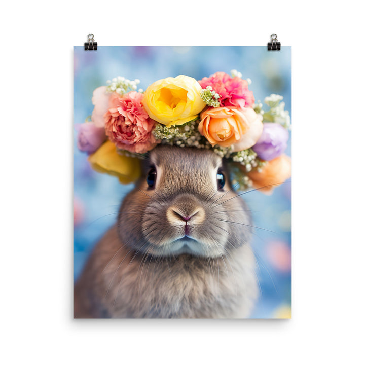 American Bunny with a Crown Photo paper poster - PosterfyAI.com