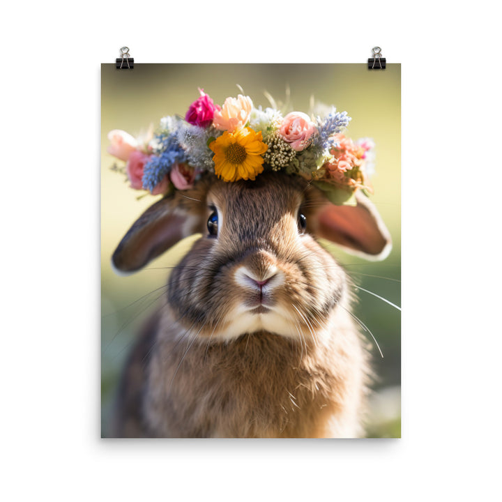 American Bunny with a Crown Photo paper poster - PosterfyAI.com