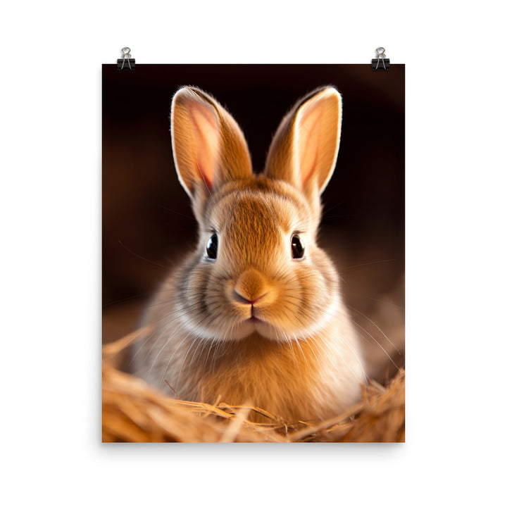 Adorable American Bunny Photo paper poster - PosterfyAI.com