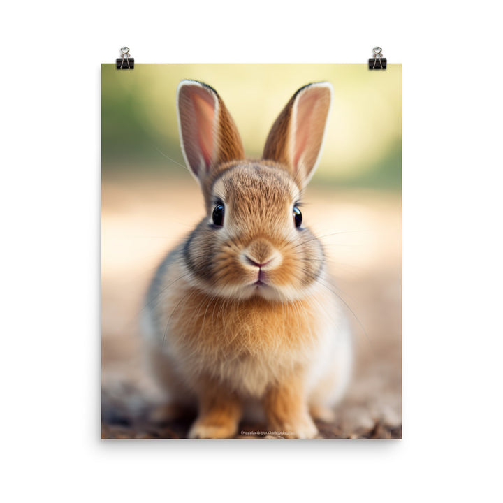 Adorable American Bunny Photo paper poster - PosterfyAI.com