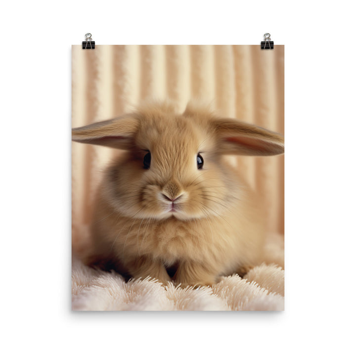 Adorable American Bunny Photo paper poster - PosterfyAI.com