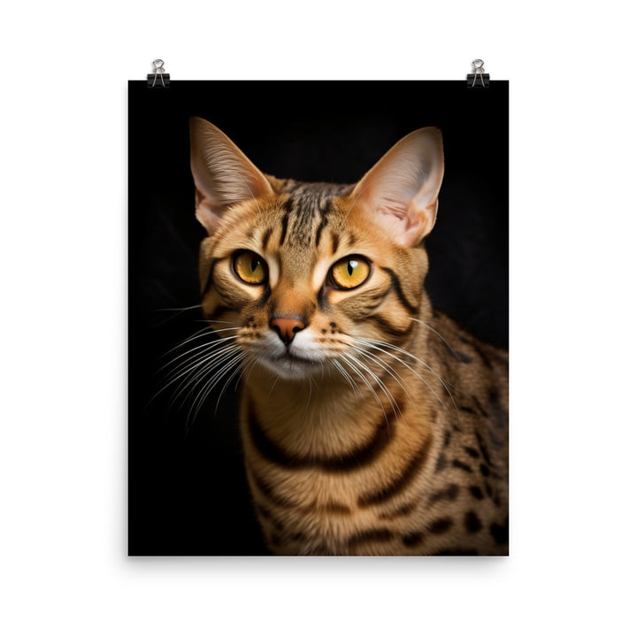 Elegance of Ocicat Cat Photo paper poster - PosterfyAI.com
