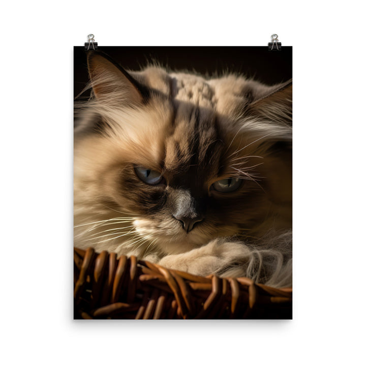 Luxurious Fur of Himalayan Cat Photo paper poster - PosterfyAI.com