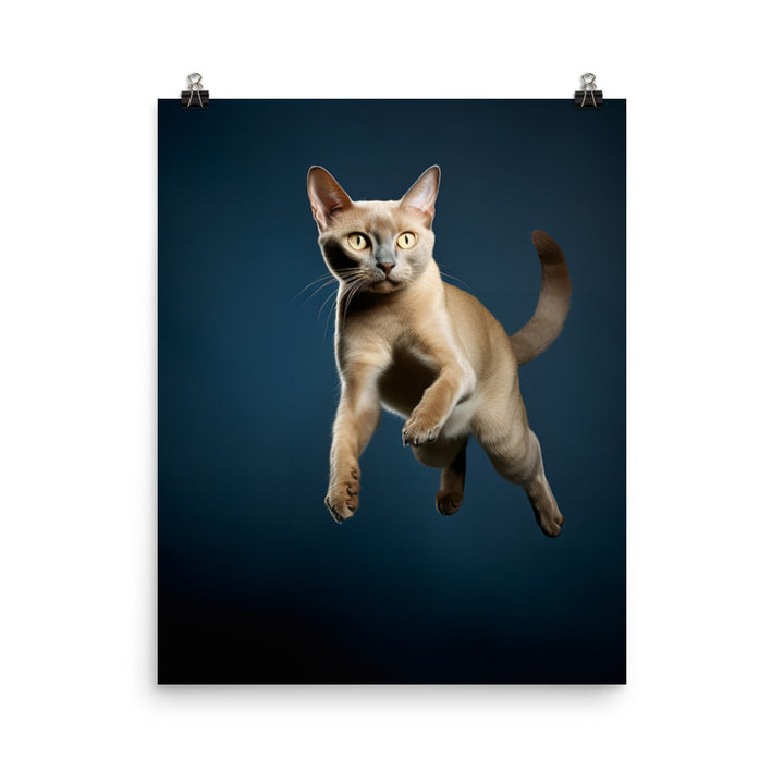 Graceful Movements of Burmese Cat Photo paper poster - PosterfyAI.com